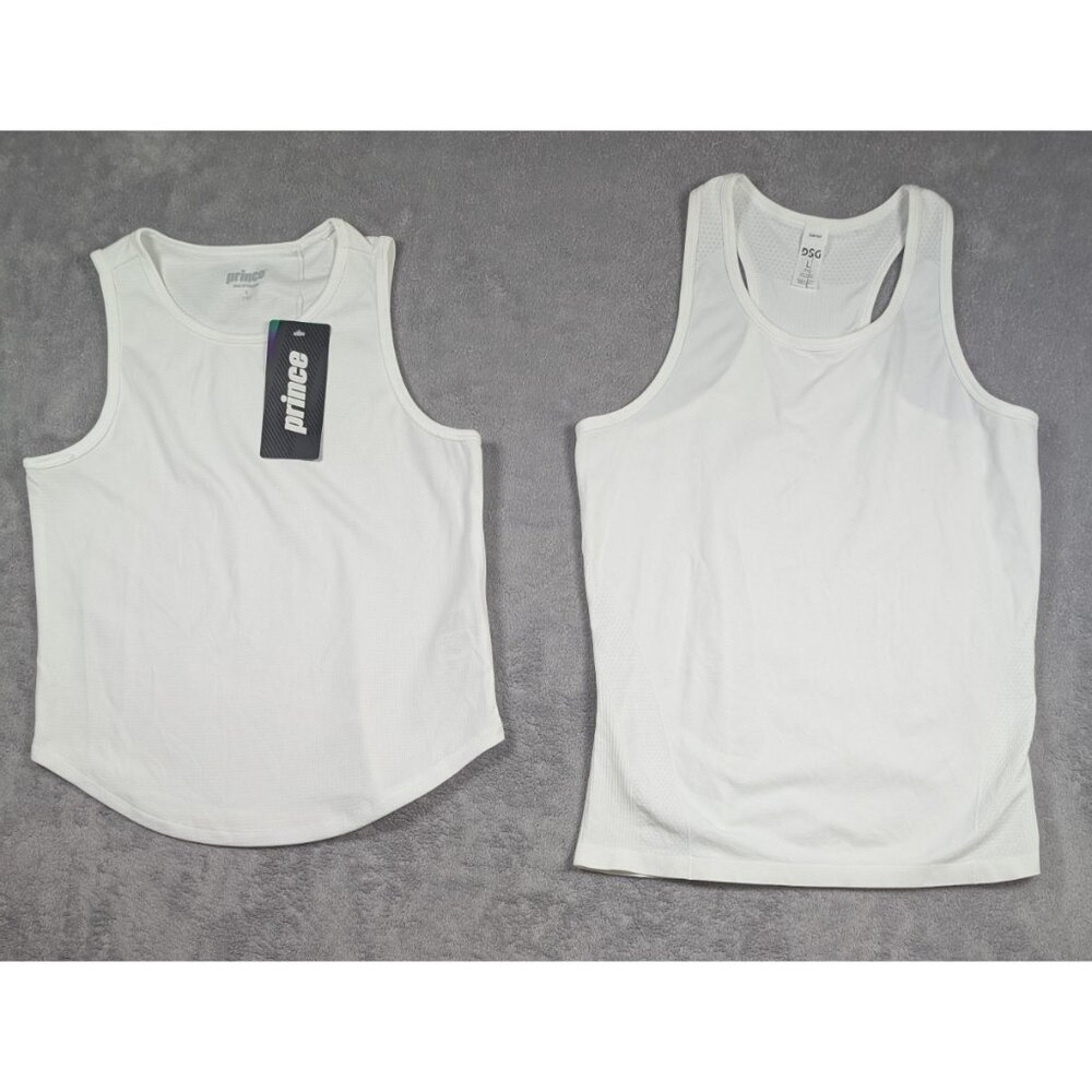 Prince DSG Girls Tank Top Size Large White Lot of 2 Activewear Casual Sports